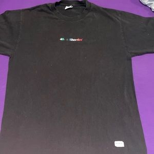 Black 40s & shorties Tee shirt with rainbow logo